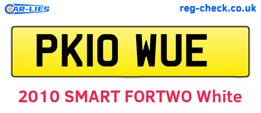 PK10WUE are the vehicle registration plates.