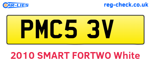 PMC53V are the vehicle registration plates.