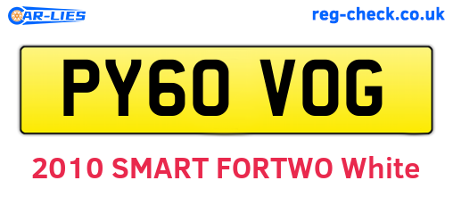 PY60VOG are the vehicle registration plates.