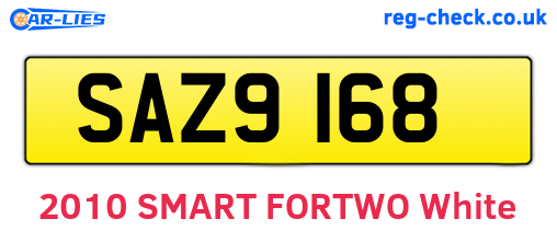 SAZ9168 are the vehicle registration plates.