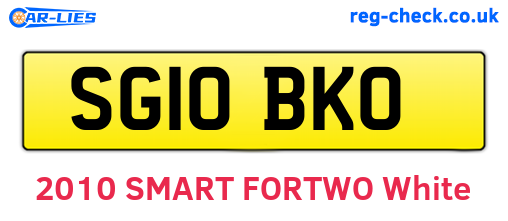 SG10BKO are the vehicle registration plates.