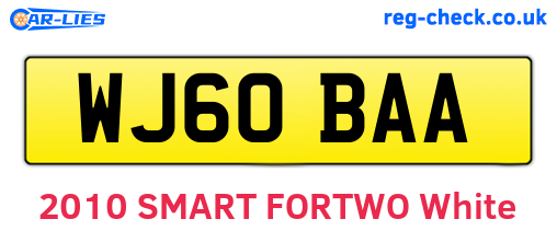 WJ60BAA are the vehicle registration plates.