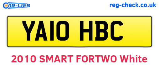 YA10HBC are the vehicle registration plates.