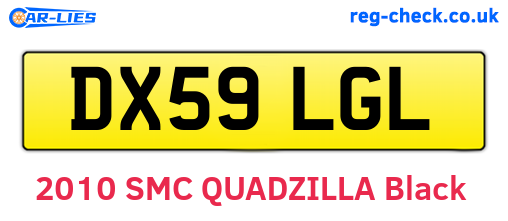 DX59LGL are the vehicle registration plates.