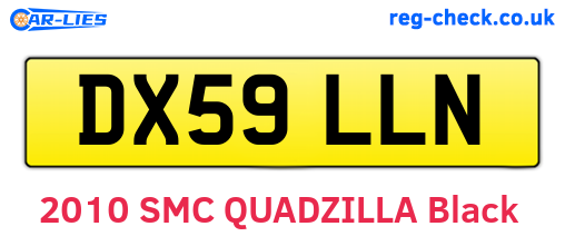 DX59LLN are the vehicle registration plates.