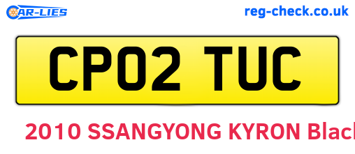 CP02TUC are the vehicle registration plates.