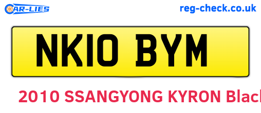 NK10BYM are the vehicle registration plates.