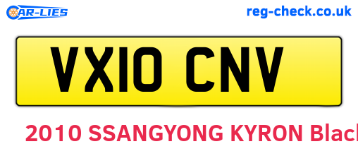 VX10CNV are the vehicle registration plates.