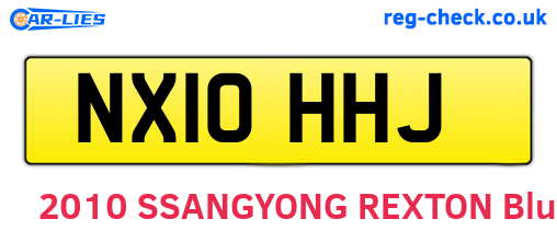 NX10HHJ are the vehicle registration plates.
