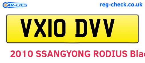 VX10DVV are the vehicle registration plates.