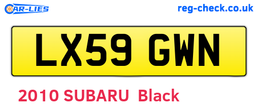 LX59GWN are the vehicle registration plates.