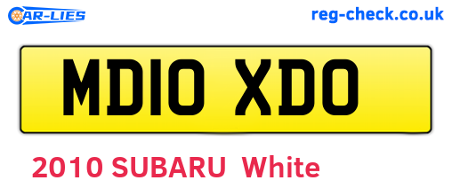 MD10XDO are the vehicle registration plates.