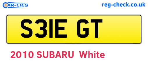 S31EGT are the vehicle registration plates.