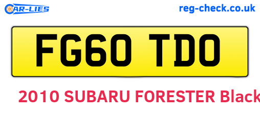 FG60TDO are the vehicle registration plates.
