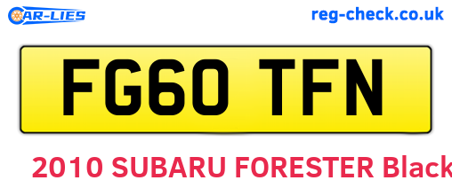 FG60TFN are the vehicle registration plates.