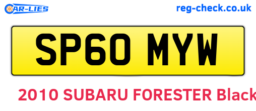 SP60MYW are the vehicle registration plates.
