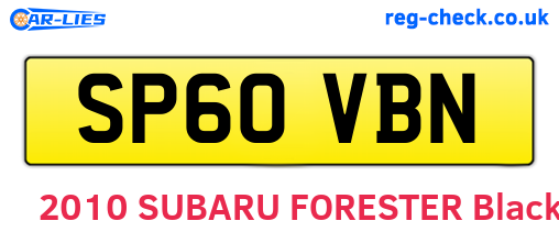 SP60VBN are the vehicle registration plates.