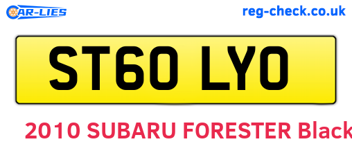 ST60LYO are the vehicle registration plates.