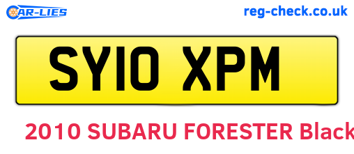 SY10XPM are the vehicle registration plates.