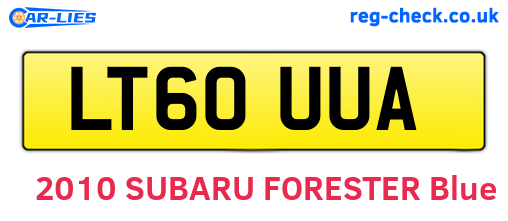 LT60UUA are the vehicle registration plates.