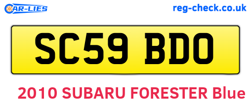 SC59BDO are the vehicle registration plates.