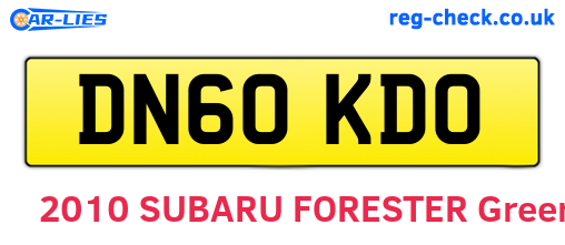 DN60KDO are the vehicle registration plates.
