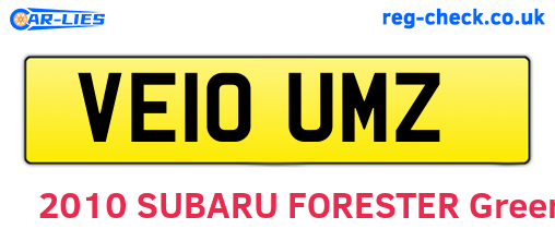 VE10UMZ are the vehicle registration plates.