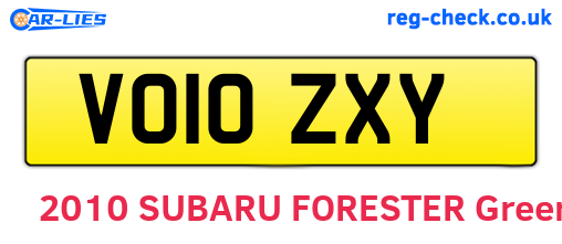 VO10ZXY are the vehicle registration plates.