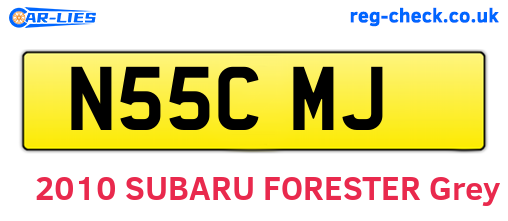 N55CMJ are the vehicle registration plates.