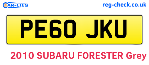 PE60JKU are the vehicle registration plates.