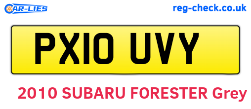 PX10UVY are the vehicle registration plates.