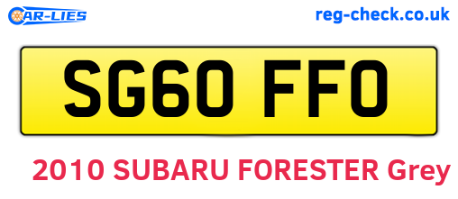 SG60FFO are the vehicle registration plates.