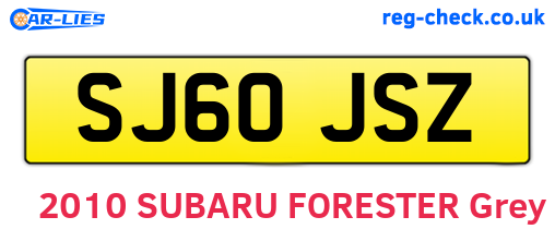 SJ60JSZ are the vehicle registration plates.