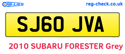 SJ60JVA are the vehicle registration plates.