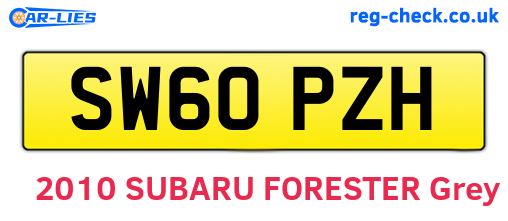 SW60PZH are the vehicle registration plates.