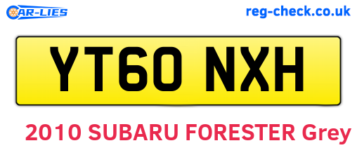 YT60NXH are the vehicle registration plates.