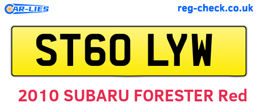 ST60LYW are the vehicle registration plates.