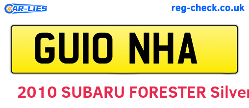 GU10NHA are the vehicle registration plates.