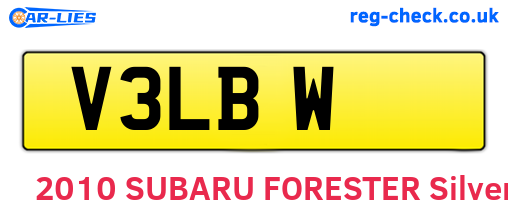 V3LBW are the vehicle registration plates.