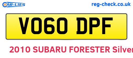 VO60DPF are the vehicle registration plates.