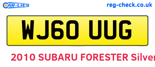 WJ60UUG are the vehicle registration plates.