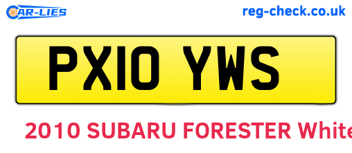 PX10YWS are the vehicle registration plates.