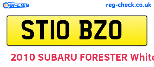 ST10BZO are the vehicle registration plates.