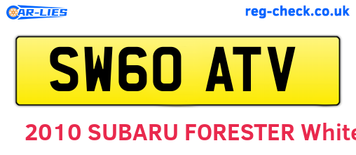 SW60ATV are the vehicle registration plates.