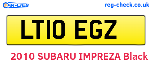 LT10EGZ are the vehicle registration plates.