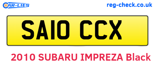 SA10CCX are the vehicle registration plates.