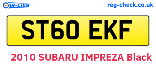 ST60EKF are the vehicle registration plates.