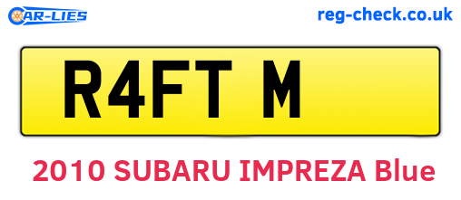 R4FTM are the vehicle registration plates.