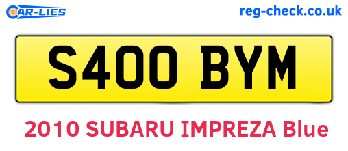S400BYM are the vehicle registration plates.