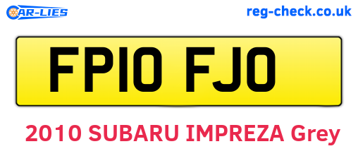 FP10FJO are the vehicle registration plates.